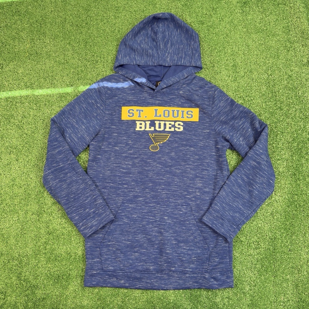 St. Louis Blues NHL Pullover Hoodie Blue Yellow XXL Hockey Fan‎ Gear Sweatshirt